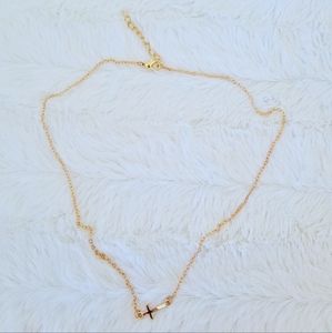 2 for $18❤️‍🔥 Side Cross Gold Necklace